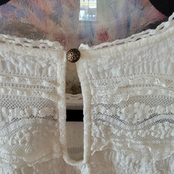 Anthropologie Victorian Cream Lace Blouse - Picture 5 of 7